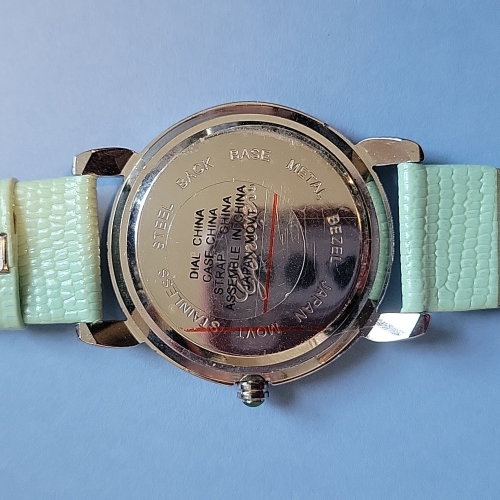 Genevex Women's Quartz Watch Pastel Green Leather Band - Picture 5 of 6